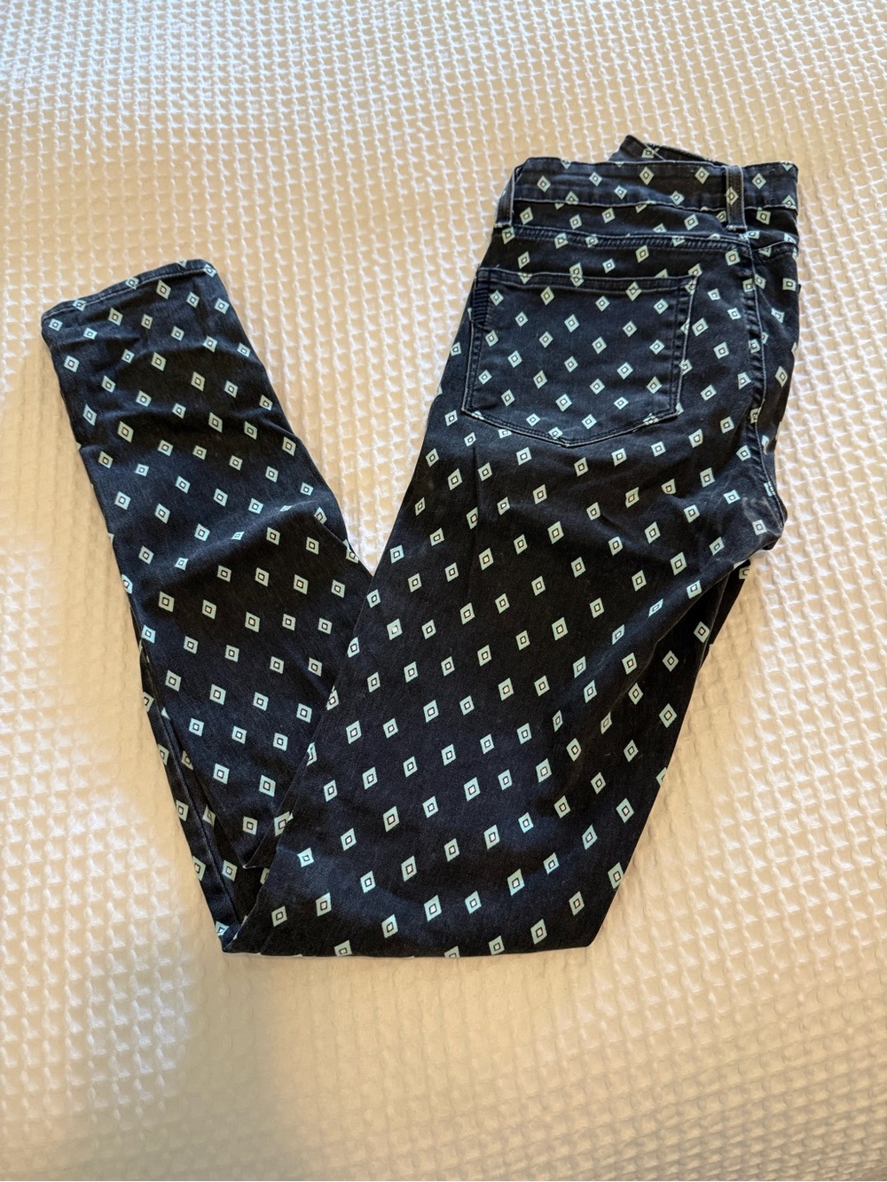 PAIGE Verdugo Ultra Skinny Mid Rise Jeans Black Green Diamond Size 27